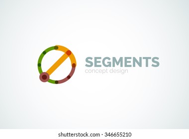 Esquema mínimo logotipo geométrico abstracto, icono comercial lineal hecho de segmentos de línea, elementos. Ilustración del vector