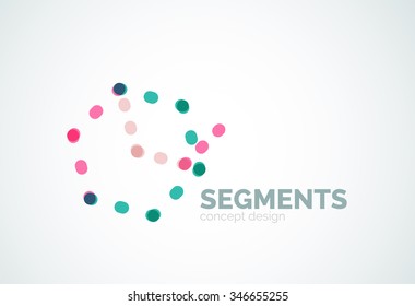 Umriss minimales abstraktes geometrisches Logo, lineares Geschäftssymbol aus Liniensegmenten, Elementen. Vektorgrafik