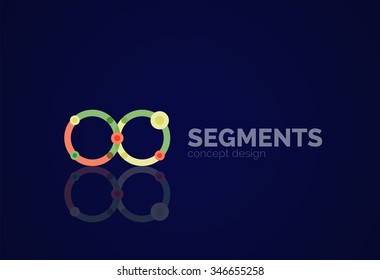 Esquema mínimo logotipo geométrico abstracto, icono comercial lineal hecho de segmentos de línea, elementos. Ilustración del vector