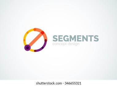 Outline minimal abstract geometric logo, linear business icon made of line segments, elements. Vector illustration