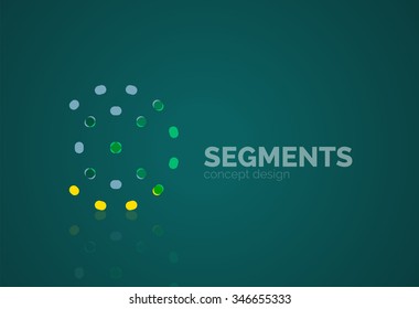Outline minimal abstract geometric logo, linear business icon made of line segments, elements. Vector illustration