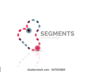 Outline minimal abstract geometric logo, linear business icon made of line segments, elements. Vector illustration