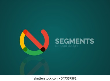 Umriss minimales abstraktes geometrisches Logo, lineares Geschäftssymbol aus Liniensegmenten, Elementen. Vektorgrafik