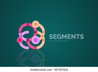 Outline minimal abstract geometric logo, linear business icon made of line segments, elements. Vector illustration