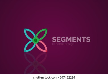 Outline minimal abstract geometric logo, linear business icon made of line segments, elements. Vector illustration