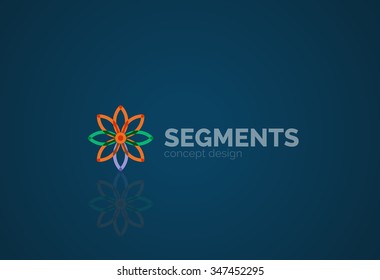 Outline minimal abstract geometric logo, linear business icon made of line segments, elements. Vector illustration