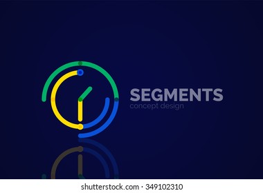 Outline minimal abstract geometric logo, linear business icon made of line segments, elements. Vector illustration