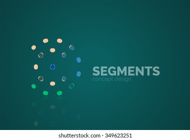 Esquema mínimo logotipo geométrico abstracto, icono comercial lineal hecho de segmentos de línea, elementos. Ilustración del vector