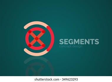 Outline minimal abstract geometric logo, linear business icon made of line segments, elements. Vector illustration