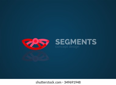 Descrever o logotipo geométrico abstrato mínimo, ícone de negócios linear feito de segmentos de linha, elementos. Ilustração vetorial