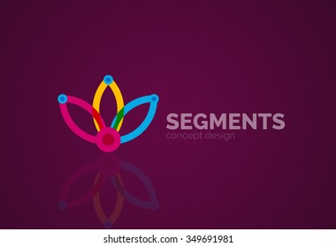 Outline minimal abstract geometric logo, linear business icon made of line segments, elements. Vector illustration
