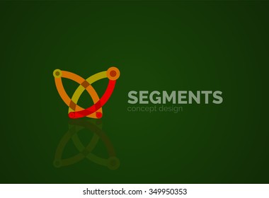 Outline minimal abstract geometric logo, linear business icon made of line segments, elements. Vector illustration