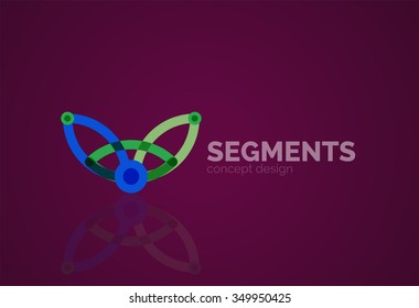 Outline minimal abstract geometric logo, linear business icon made of line segments, elements. Vector illustration