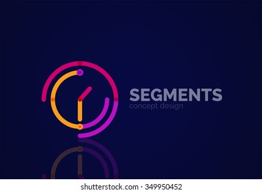 Outline minimal abstract geometric logo, linear business icon made of line segments, elements. Vector illustration