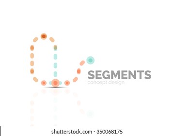 Outline minimal abstract geometric logo, linear business icon made of line segments, elements. Vector illustration