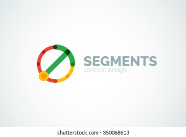 Outline minimal abstract geometric logo, linear business icon made of line segments, elements. Vector illustration