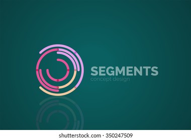 Outline minimal abstract geometric logo, linear business icon made of line segments, elements. Vector illustration
