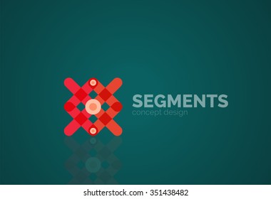 Outline minimal abstract geometric logo, linear business icon made of line segments, elements. Vector illustration