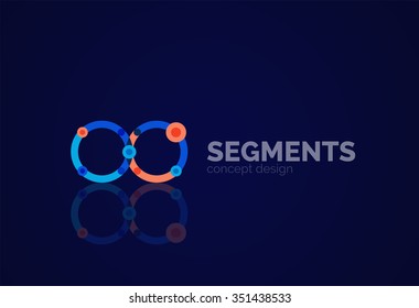 Esquema mínimo logotipo geométrico abstracto, icono comercial lineal hecho de segmentos de línea, elementos. Ilustración del vector