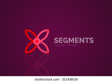 Umriss minimales abstraktes geometrisches Logo, lineares Geschäftssymbol aus Liniensegmenten, Elementen. Vektorgrafik