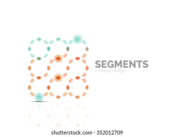 Umriss minimales abstraktes geometrisches Logo, lineares Geschäftssymbol aus Liniensegmenten, Elementen. Vektorgrafik