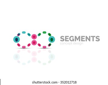 Outline minimal abstract geometric logo, linear business icon made of line segments, elements. Vector illustration