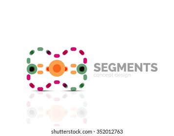 Umriss minimales abstraktes geometrisches Logo, lineares Geschäftssymbol aus Liniensegmenten, Elementen. Vektorgrafik