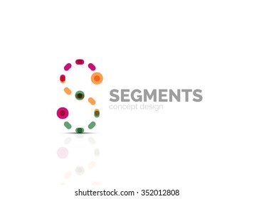 Outline minimal abstract geometric logo, linear business icon made of line segments, elements. Vector illustration