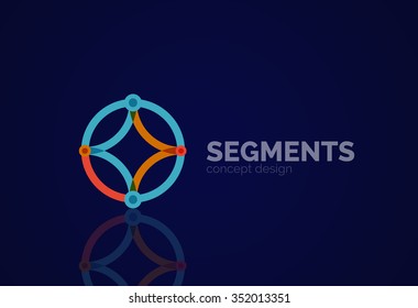 Outline minimal abstract geometric logo, linear business icon made of line segments, elements. Vector illustration