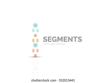 Esquema mínimo logotipo geométrico abstracto, icono comercial lineal hecho de segmentos de línea, elementos. Ilustración del vector