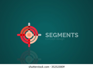 Outline minimal abstract geometric logo, linear business icon made of line segments, elements. Vector illustration
