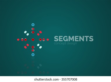 Esquema mínimo logotipo geométrico abstracto, icono comercial lineal hecho de segmentos de línea, elementos. Ilustración del vector