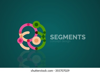 Outline minimal abstract geometric logo, linear business icon made of line segments, elements. Vector illustration