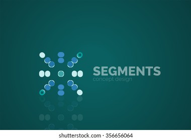 Outline minimal abstract geometric logo, linear business icon made of line segments, elements. Vector illustration
