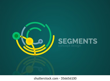Outline minimal abstract geometric logo, linear business icon made of line segments, elements. Vector illustration