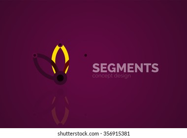 Outline minimal abstract geometric logo, linear business icon made of line segments, elements. Vector illustration