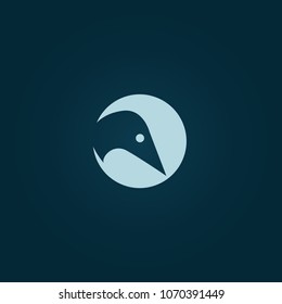 Outline minimalism Wing logo. Abstract bird icon. Animal emblem. Zoo, freedom, Decoration, humming bird vector logo. 