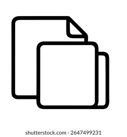 Outline Minimalist Duplicate Page Paper Stack Icon Symbol