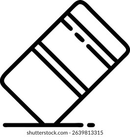 Outline Minimalist Eraser Stationery Icon Symbol Education Supplies