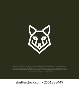 outline minimalist flat and modern husky dog head logo vector illustration, black and white silhouette design