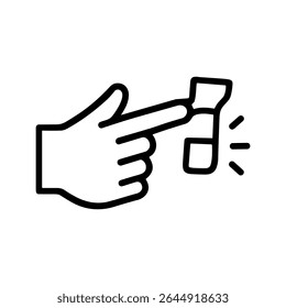 Outline Minimalist Hand Ringing Doorbell Graphic Sign Shape Icon