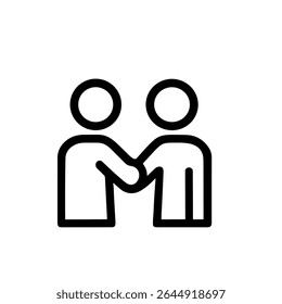 Outline Minimalist People Agreement Symbol Shape Icon for Business