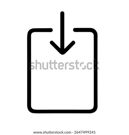 Outline Minimalist Simple Download Box Arrow Data Transfer Icon Symbol