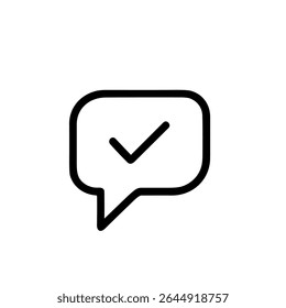 Kontur Minimalistische Sprachblase Markieren Benachrichtigungssymbol Form