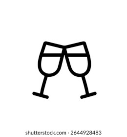 Contorno Minimalista Toasting Glassware Toast Celebration Ícone Ilustração Gráfica