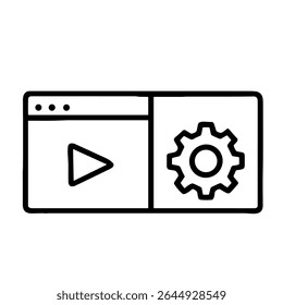 Outline Minimalist Video Player Setting Panel Interface Shape Icon Design