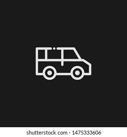 Outline minivan vector icon. Minivan illustration for web, mobile apps, design. Minivan vector symbol.