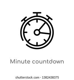 outline minute countdown vector icon. isolated black simple line element illustration from electronic stuff fill concept. editable vector stroke minute countdown icon on white background