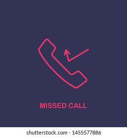 Outline missed call icon.missed call vector illustration. Symbol for web and mobile