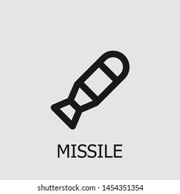 Outline missile vector icon. Missile illustration for web, mobile apps, design. Missile vector symbol.